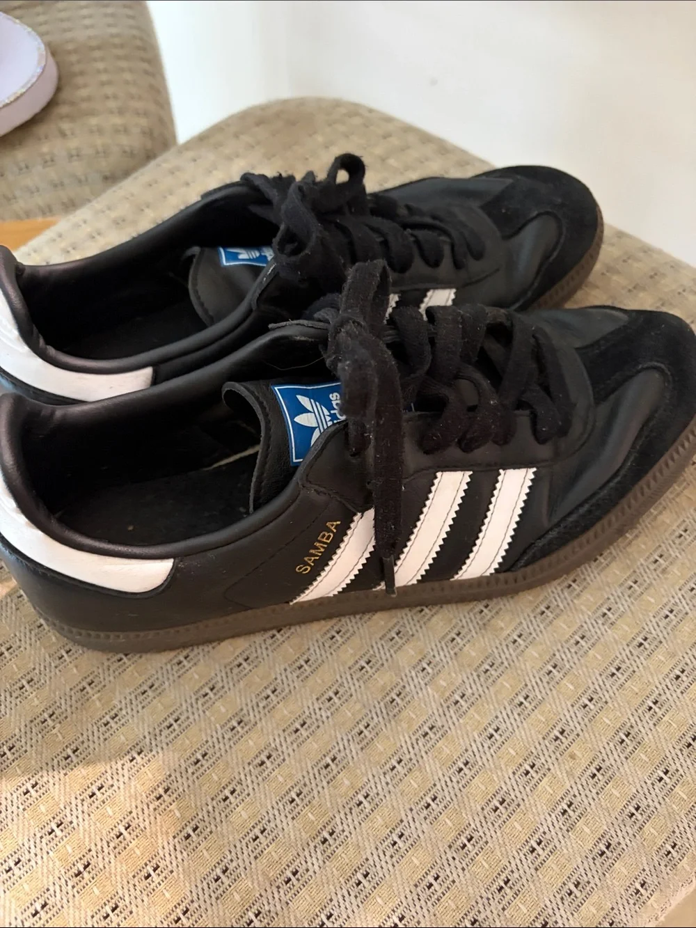 adidas Black Samba Sneakers with White Stripes